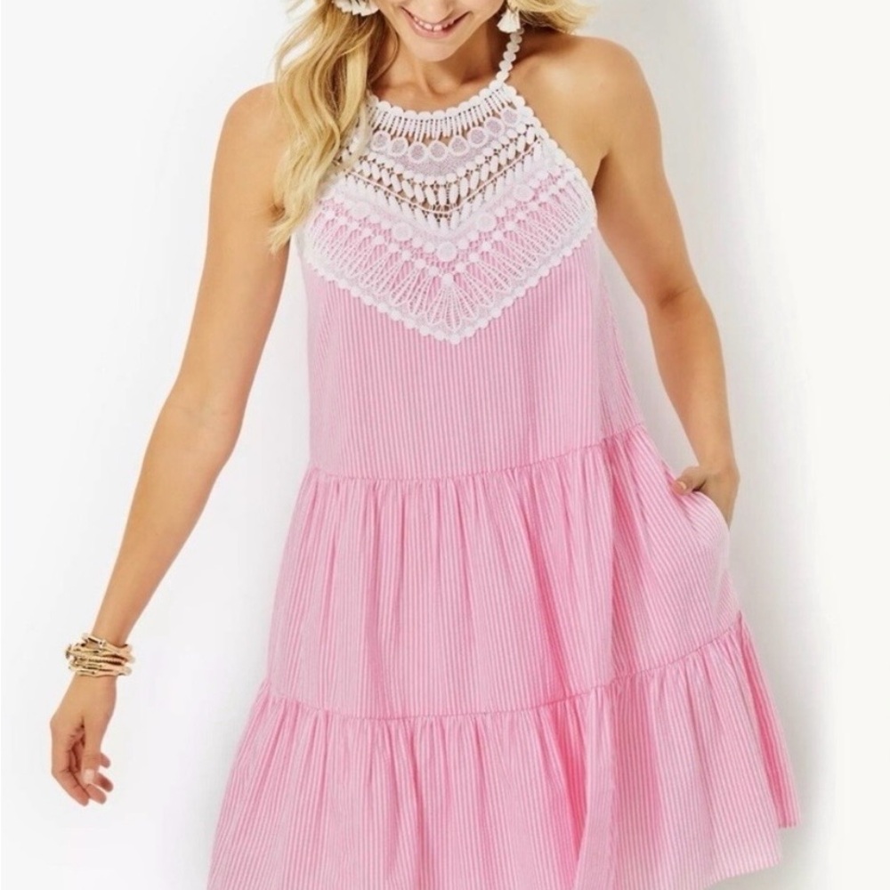 Lilly Pulitzer Women’s Britt seersucker halter dress